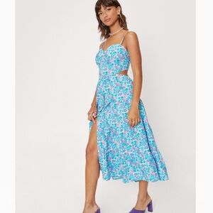 Nasty Gal Floral Cut Out Dress